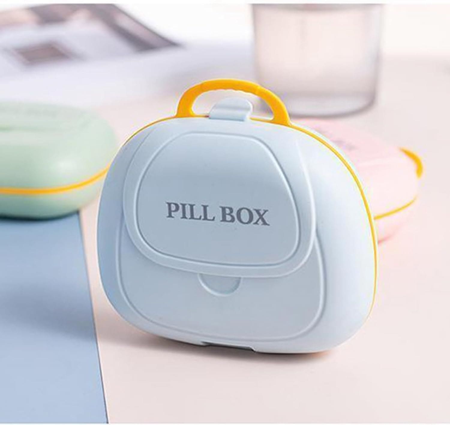 Briefcase Pill Box, Splitters Pill Case Holder, Portable 7 Grid Mini Pill Box, Outdoor Travel Pill Protect Container, Tablet Storage Dispenser Container Briefcase Pill Box, Splitters Pill Case Holder, Portable 7 Grid Mini Pill Box, Outdoor Travel Pill Protect Container, Tablet Storage Dispenser Container